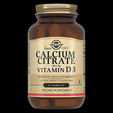 kalsium: Solgar Calcium Citrate with Vitamin D3 – 60 tablet. - Tərkib: Kalsium — 1