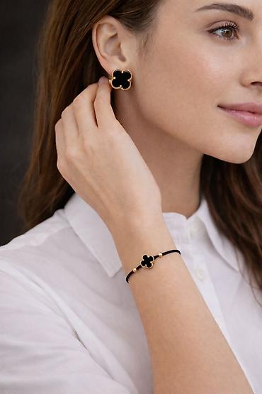 van cleef: Dəstə daxildir: Sırğa, Bilərzik, Sarı qızıl, 585 Əyar, 4 g — 1