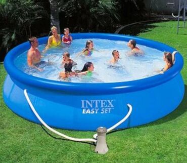 бассейн интекс: Надувной бассейн Intex размером 366х76 см - модель синего цвета с