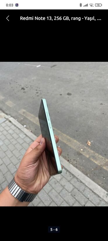 купить кнопочный телефон в баку: Redmi Note 13, 256 GB, rəng - Yaşıl, Düyməli, Sensor, Barmaq izi