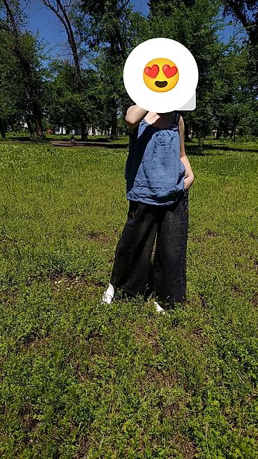 Джинсы: Штаны кюлоты широкие джинсовые - Фасон: очень широкий крой — 1