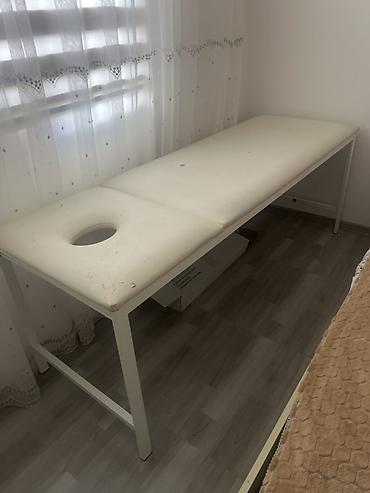 masaj relax: Masaj/Estetik yatağı – ağ rəngli, metal karkaslı, sabit konstruksiya — 2