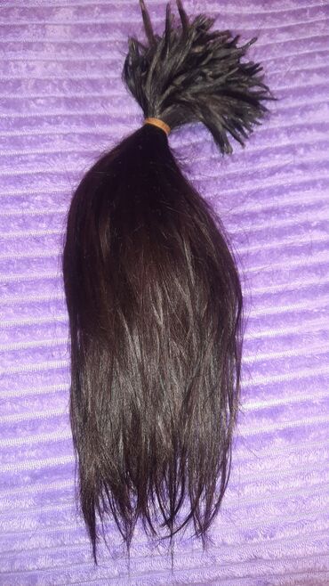 usaq saci satilir: Şabalıdı rəng qatkısız 200 qr, 45 sm uzunluğunda tam təbii saç.Ucları