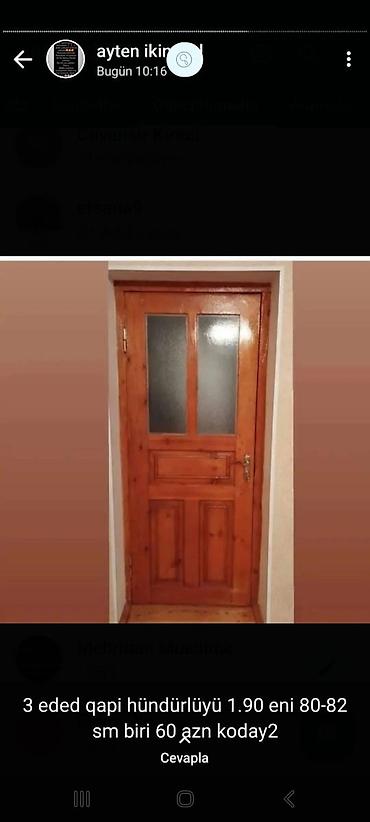 taxta qapilar: Taxta iç qapılar – 3 ədəd - Material: laklı ağac - Dizayn: yuxarı — 1