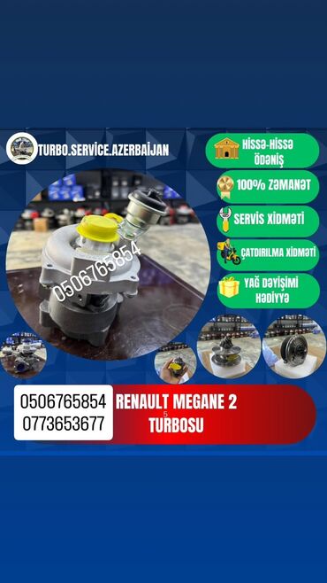 moto godəkcə: Renault megane/sceni̇c turbosu və kartici ✅yüksək keyfiyyətli turbo və