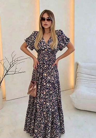 p. s nova kolekcija bih: Ženska maksi haljina s floralnim printom - Kroj: maksi dužina sa — 2