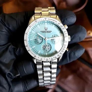 Ručni satovi: PAGANI DESIGN PD-1701 -40mm-Tiffany plava- Omega Speedmaster Potpuno — 2