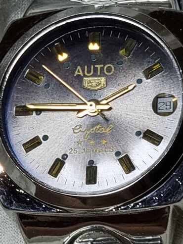 ремонт швейцарских часов: ЯПОНСКИЕ ЧАСЫ МЕХАНИКА. "SEIKO AUTO ". КАЛЕНДАРЬ. стекло ХРУСТАЛЬ