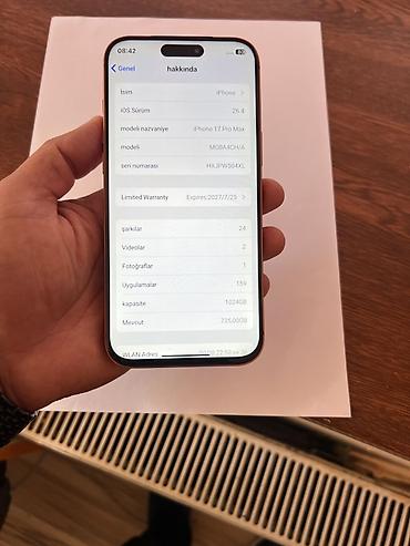 Apple iPhone: IPhone 17 Pro Max, 256 GB, Narıncı, Face ID — 7