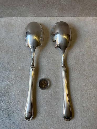 trotinet lidl: Vintage posrebreni set za salatu špagete Italija Elegantni vintage — 2