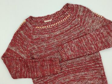 sweter w paski c a: Red, Women`s sweater, size One size