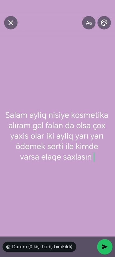 Vitaminlər və BAƏ: Aylıq nisyə kosmetika alan müştəri axtarışı. Təklif olunan şərt: -