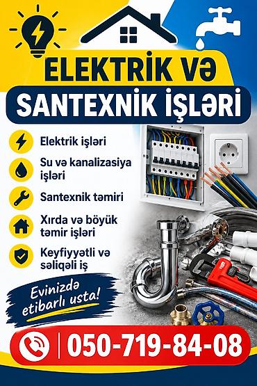 elekt: Elektrik və santexnik xidmətləri Xidmətlər: - Elektrik işləri — 1