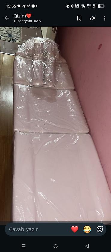 işləmiş mebelər: Pudra-çəhrayı rəngdə kosmetoloji/massaj çarpayısı-salon kreslosu — 1