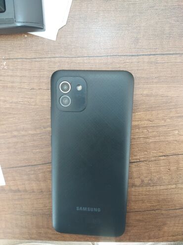 samsung 46: Samsung Galaxy A03, 64 GB, rəng - Qara, Barmaq izi, Simsiz şarj, İki sim kartlı