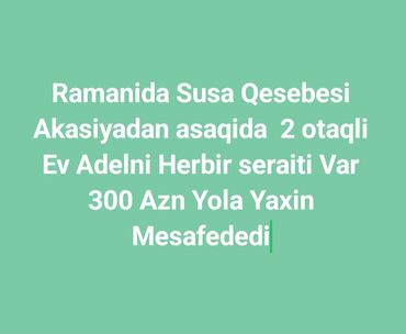 qemervan kiraye evler: Ramanı qəsəbəsi, Şuşa qəsəbəsində kirayə evlər təklif olunur