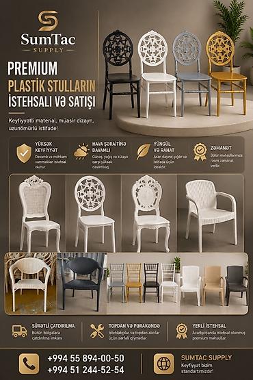PREMIUM PLASTİK STULLAR – istehsalı və satışı • Keyfiyyətli material