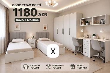 Gənc yataq dəsti – komplekt Tərkib: - 2 ədəd tək nəfərlik çarpayı lalafo.az -da Gənc yataq dəsti – komplekt Tərkib: - 2 ədəd tək nəfərlik çarpayı