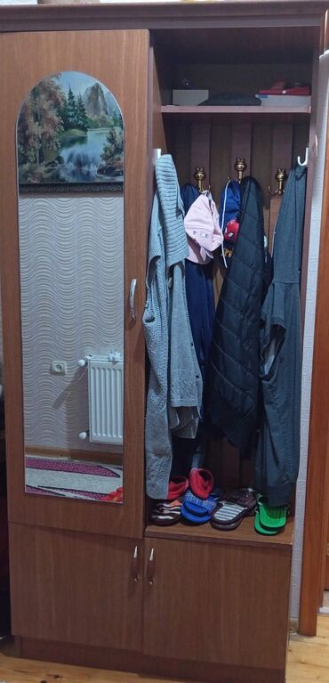 вешалка для одежды из дерева: Açılan, 2 qapılı Düz dolab, Dəhliz dolabı