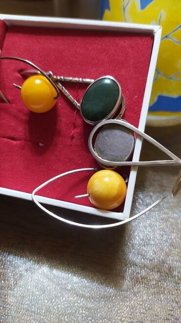 Серебряные серьги: Серебряные серьги, Проба 925, Жемчуг, Женские, Б/у — 5