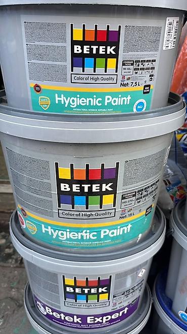 Краска BETEK для внутренних работ - Серия: Hygienic Paint lalafo.kg да Краска BETEK для внутренних работ - Серия: Hygienic Paint