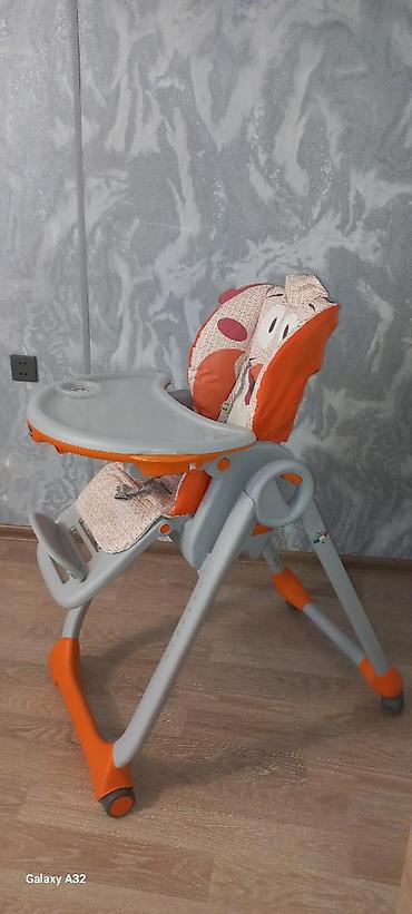 Yemək masaları, oturacaqları: Chicco Polly 2 Start uşaq yemək stulu - Rəng: narıncı/boz — 2