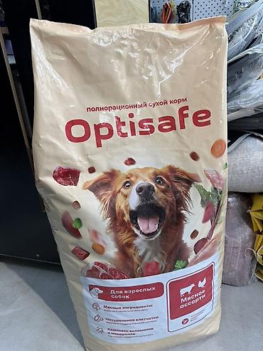 корм для собак: Optisafe — полнорационный сухой корм для взрослых собак, вкус «Мясное — 1