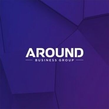 Bu, tünd bənövşəyi fon üzərində ağ rəngdə "AROUND BUSINESS GROUP"