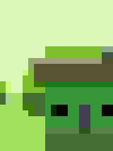 pixel чехол: Декоративная картина «Зелёный дом» в стиле пиксель-арт. - Сюжет — 1