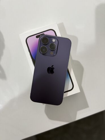 Apple iPhone: IPhone 14 Pro, Б/у, 128 ГБ, Deep Purple, Коробка, 85 %