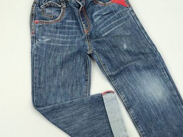 zara różowe jeansy: Spodnie jeansowe, F&F, 4-5 lat, 110, stan - Dobry