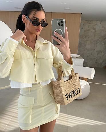 Kompleti: 🔥Top zenski komplet košulja + mini suknja
✅3200 din — 6