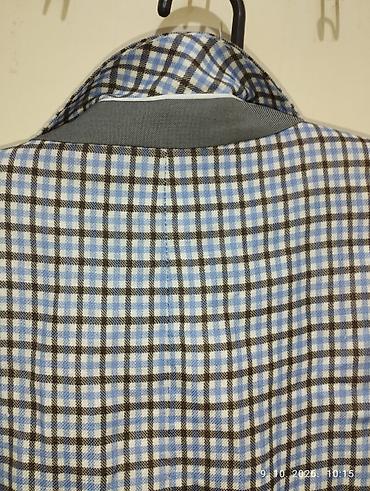 pull and bear kengur jakne: Muški sako sa dezenom sitne kocke (plavo-belo-braon) Lično preuzimanje — 5