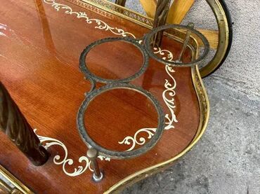 RS - Antique Drinks Carts: Stilska barska kolica za piće - intarzija - MOGUĆ PREVOZ U dobrom — 14