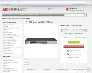 Modemi, ruteri i mrežni uređaji: *** SUPER AKCIJA *** #2065 Kvalitetan switch - HP 1810-24G (J9803A); — 9