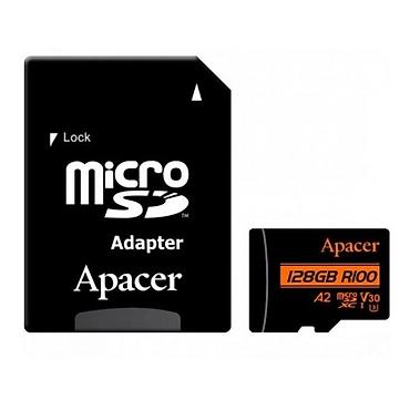 adapt: Apacer AP128GMCSX10U8-R 128GB microSDXC U3 V30 A2 Yaddaş Kartı + SD — 1