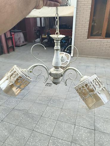 antik samdan: Çılçıraq, 3 lampa, Metal — 1