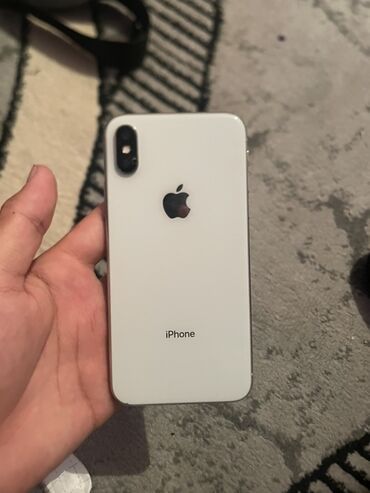 обмен на xs: IPhone X, Колдонулган, 64 ГБ, Ак, Коргоочу айнек, 100 %
