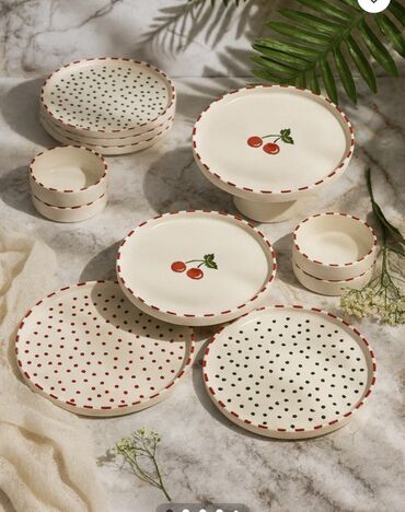 xarici gilas sortlari: Çərəz və servis üçün keramika qab-qacaq dəsti - Material