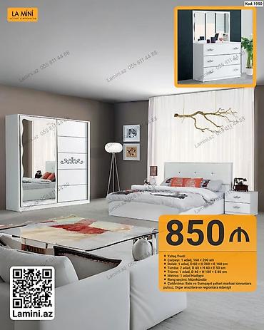 Ev üçün mebel: LA MINI – Yataq Dəsti (Kod: 1950) Komplektə daxildir: - Çarpayı: 1 — 1