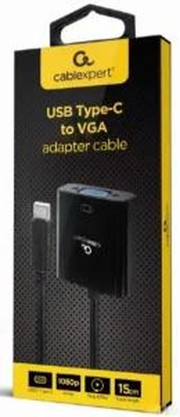Druga oprema za računare i laptopove: USB-C na VGA adapter (Cablexpert) - Pretvara USB Type‑C video izlaz u — 15