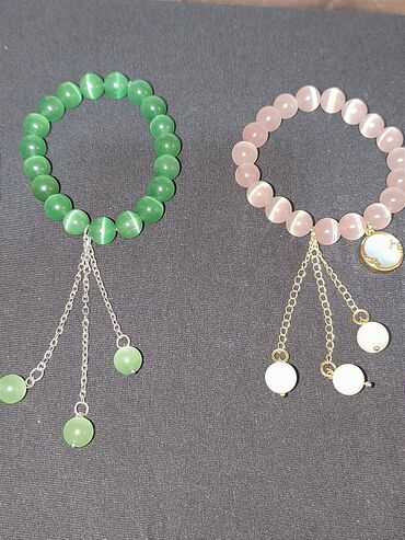 Bilərziklər: Məhsul: Əl işi daş muncuqlu elastik bilərziklər dəsti Təsvir: - Bir — 6