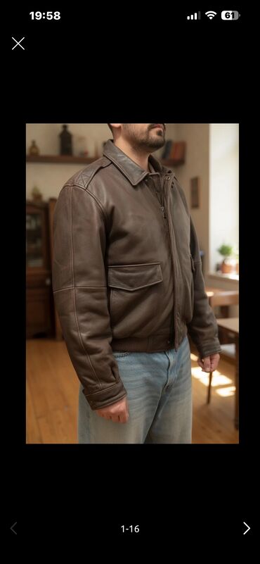 Kurtkalar: Deri kurtka amerikadan alinib pliot kurtkasi modelidir L razmer baha — 1