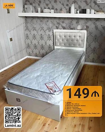 Ev və bağ: Çarpayı – Kod: 2959 - Ölçü: 90 x 200 sm - Mexanizm: Açılmayan — 1