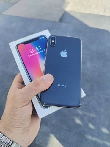 Apple iPhone: IPhone X, 64 GB, Space Gray, Zəmanət, Simsiz şarj, Face ID