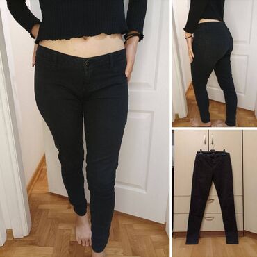 crne pantalone s: FB sister farmerke, velicina L Poluobim pojasa 39cm Poluobim kukova