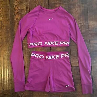 uomo torbe: Nike Pro ženski sportski komplet – dugi top i šorts - Boja — 1