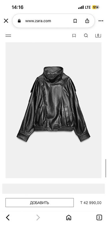 модный пиджак: Куртка из искусственной кожи в байкерском стиле (ZARA) - Цвет: черный — 1