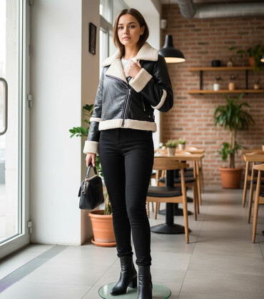 Zimske jakne: S (EU 36), Jednobojni, Sa postavom, Veštačko krzno — 1