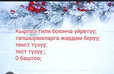 Другие услуги: Кыргыз тили жана кыргыз адабияты сабагынан кыргыз тилдүү орус тилдүү